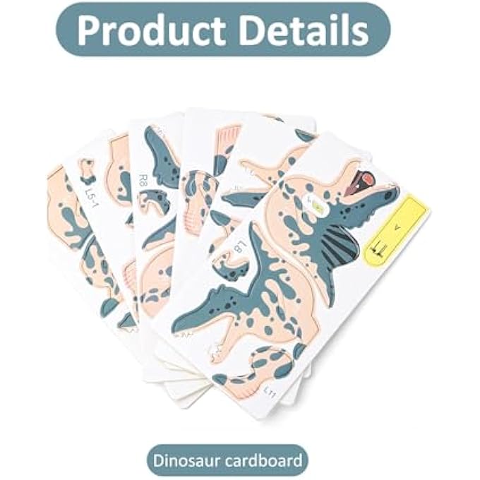 3D PAPER PUZZLES, DIY SPINOSAURUS MODEL KIT, CRAFT GIFT FOR KIDS, BOYS, GIRLS AGES 6+, EDUCATIONAL PUZZLE FOR ANIMAL LOVERS - Image 3